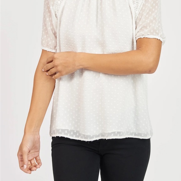 D2R White Lace Mock-neck Blouse xs - Picture 2 of 5